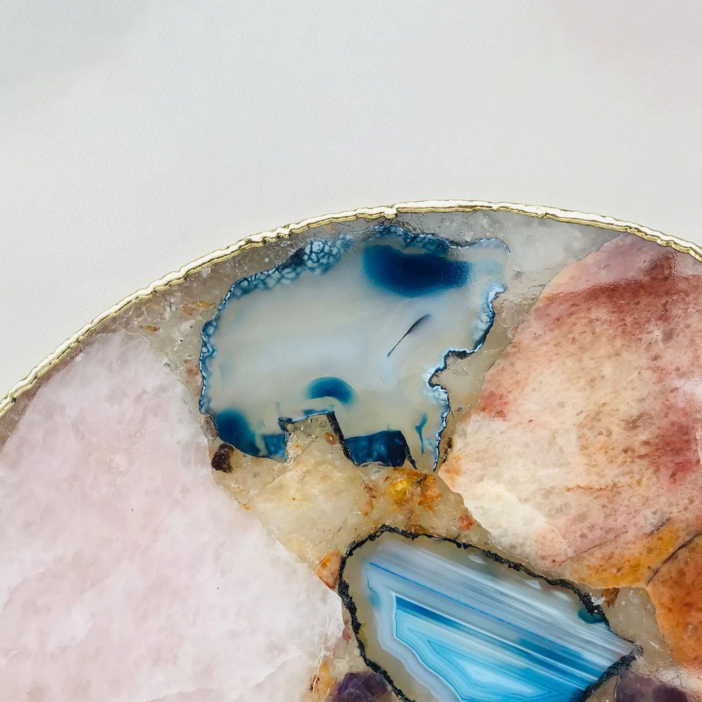 Large Multicolored 12" Diameter Agate Platter/Tray/Personalised Momentos/Sign Boards